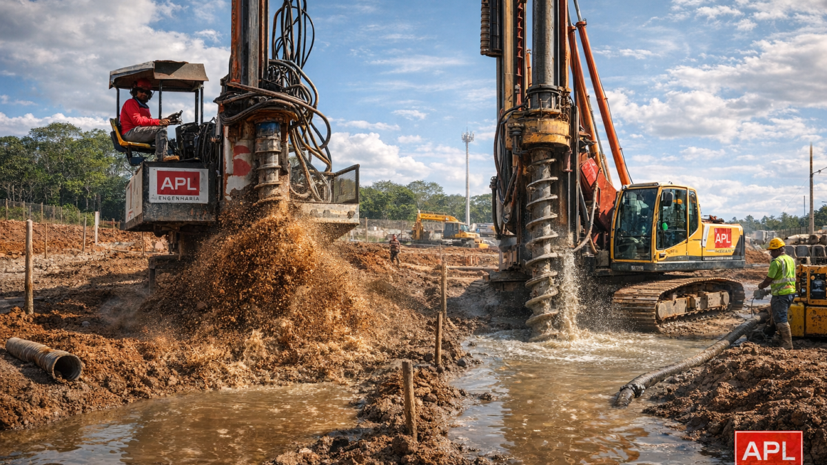 Estaca Escavada vs Hélice Contínua: Fatores de Segurança, Execução em Solo Saturado e Comparação de Desempenho