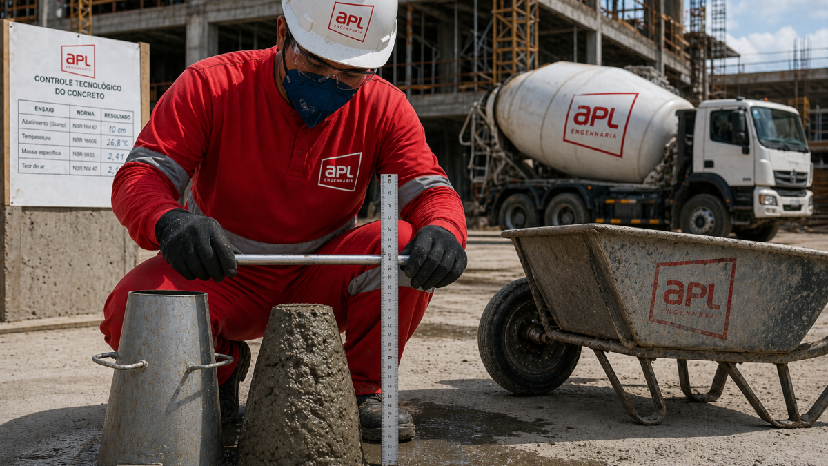 Slump do concreto: abatimento, classes normativas e critérios técnicos para aceitar, corrigir ou recusar em obra