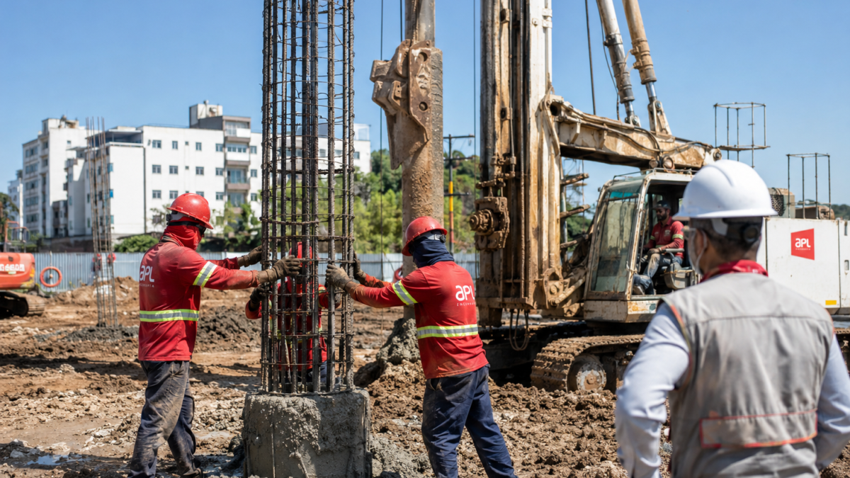 Armadura da estaca hélice contínua não desceu: quando aceitar e quando reavaliar a fundação