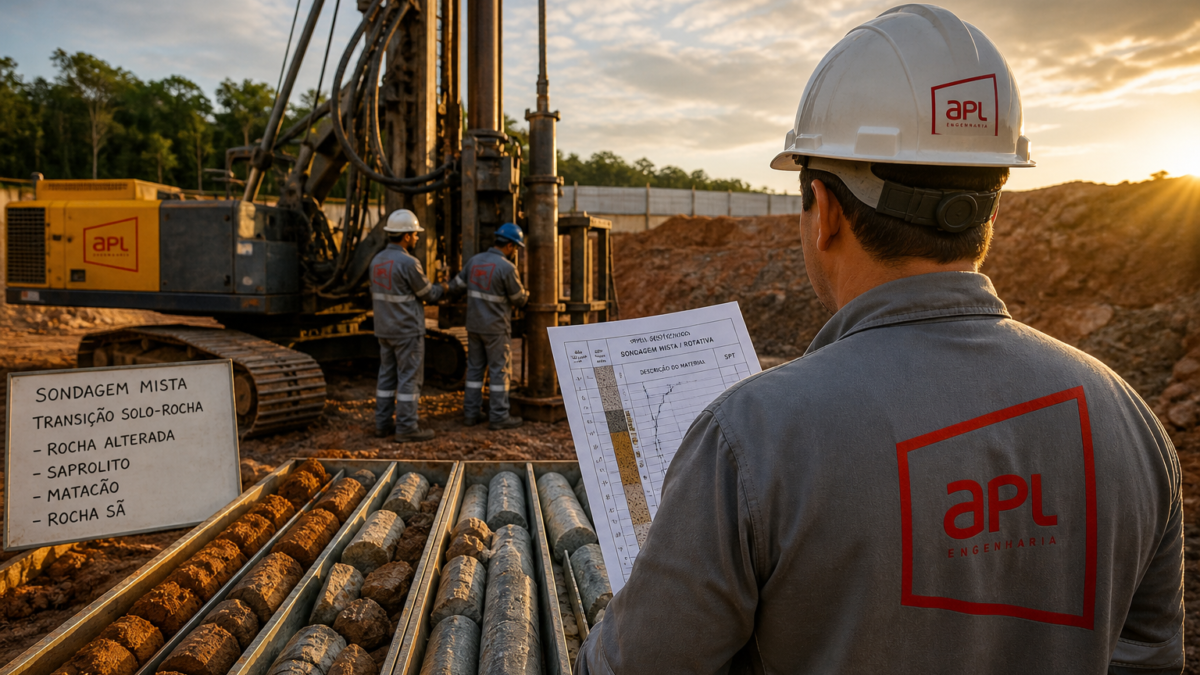 Sondagem mista e rotativa: por que “impenetrável” não significa rocha segura para fundações