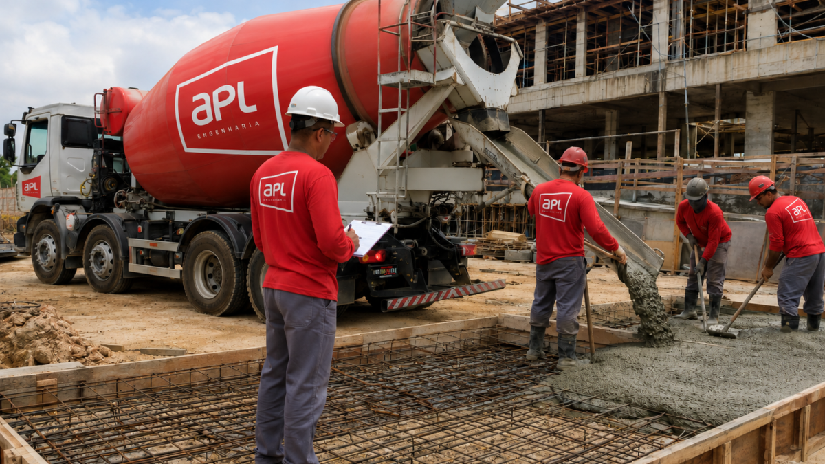 Como pedir concreto usinado para obra: FCK, slump, volume, horário e acesso