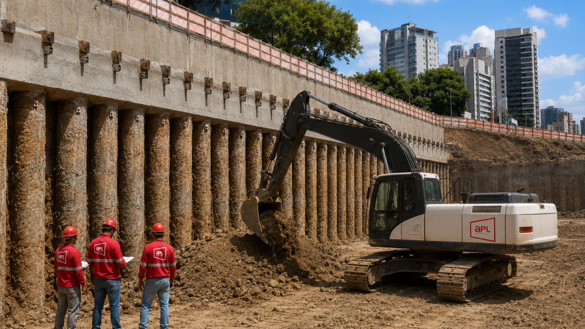Contenção em Cortina de estacas: tipos geométricos, métodos executivos e segurança da escavação