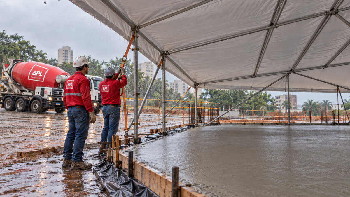 Concretagem com chuva: pode concretar ou é melhor adiar?
